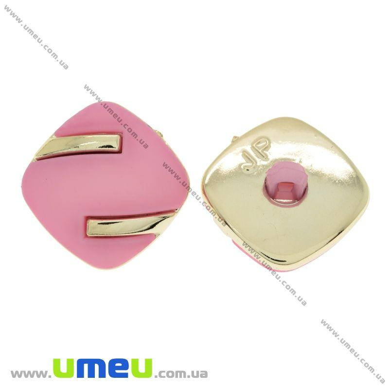 

Пуговица пластиковая на ножке Матовая розовая, 25х25 мм, Светлое золото, 1 шт (PUG-021458)