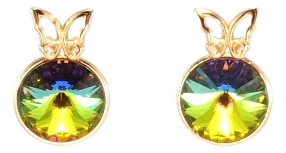 

Серьги Xuping Позолота 18K с кр-ми Swarovski гвоздики (пусеты) "Кристалл Vitrail Medium с бабочкой"