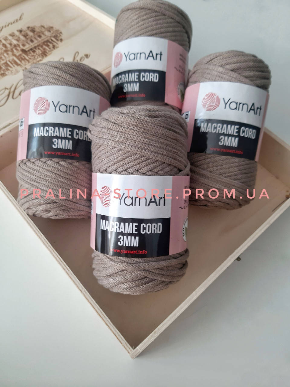 

Пряжа шнур Макраме корд 3 мм YarnArt Macrame Cord 3мм темно бежевого цвета