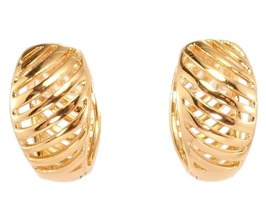 

Серьги Xuping Позолота 18K колечки "Диагональные вырезы"