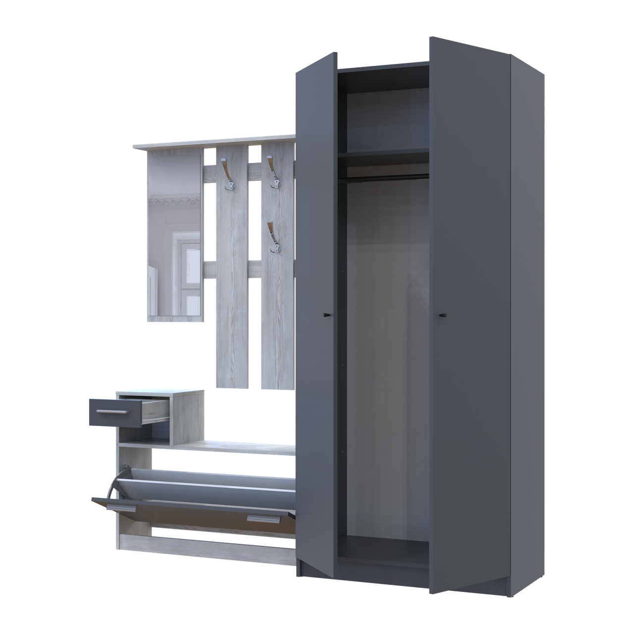 Передпокій Doros Alice та шафа Promo 2 ДСП Сосна Натті/Графіт 2 ДСП (42005198) 3