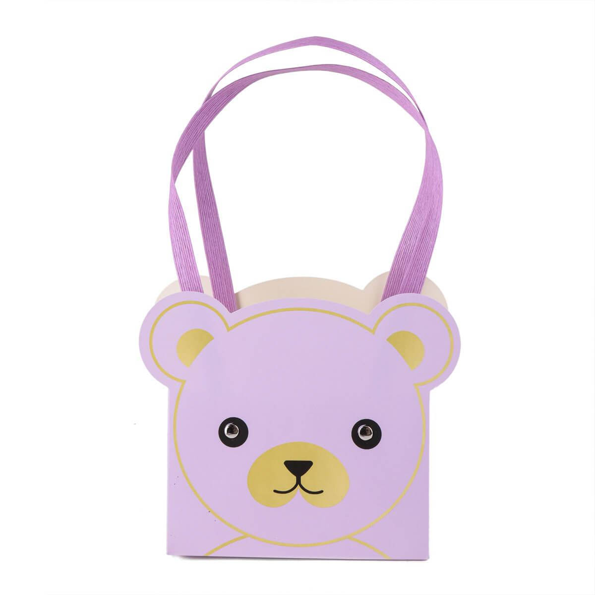 

Коробка для квітів "Ведмедик" 14,5*10*17, бузкова