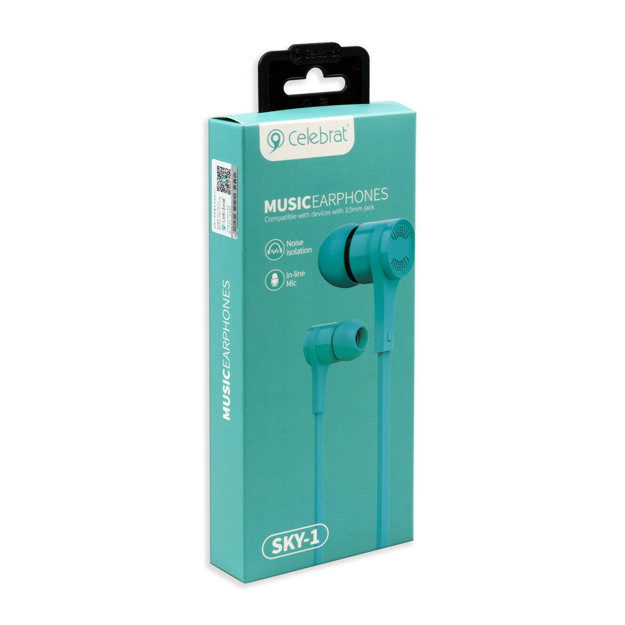 

Наушники CELEBRAT SKY-1 вакуумные с гарнитурой, синие, Синий