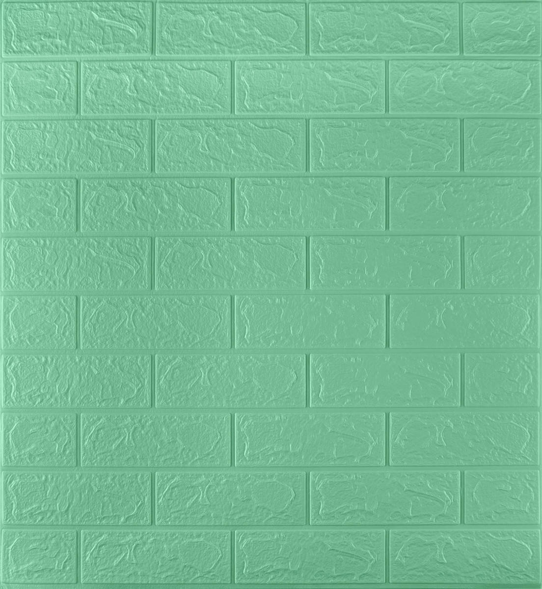 

Самоклеющаяся декоративная 3D панель Кирпич Мята 700x770x3мм (012-3)