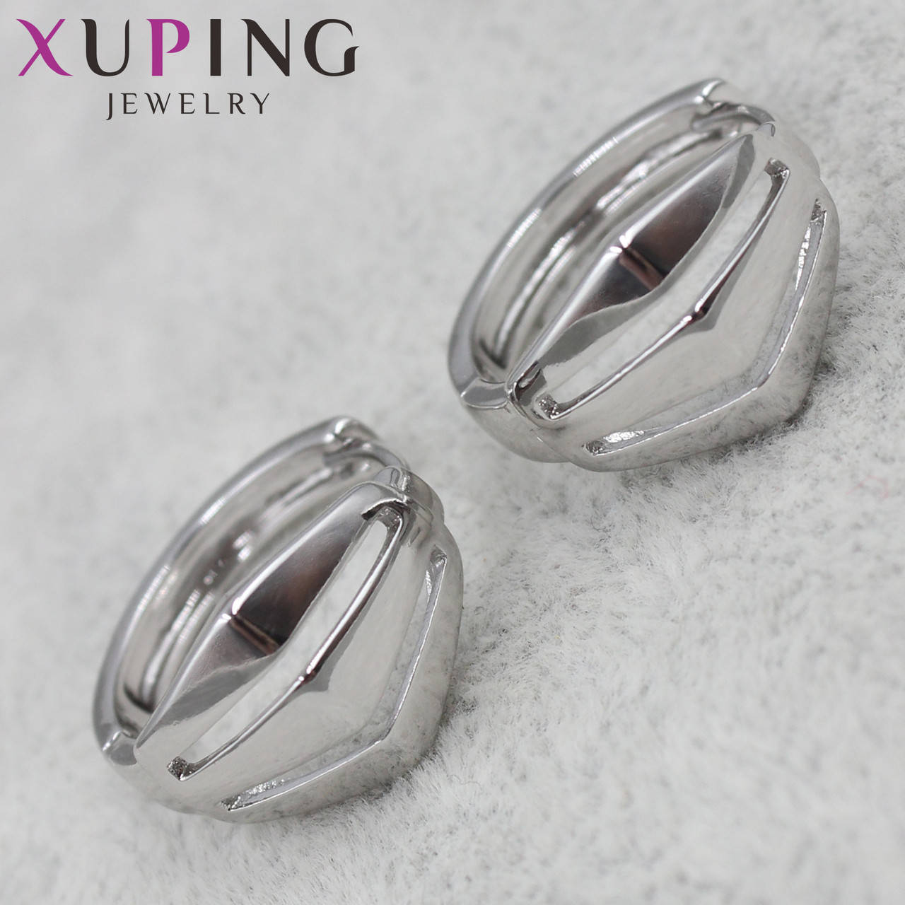 

Серьги женские серебристого цвета Xuping Jewelry медицинская сталь кольца конго 24K