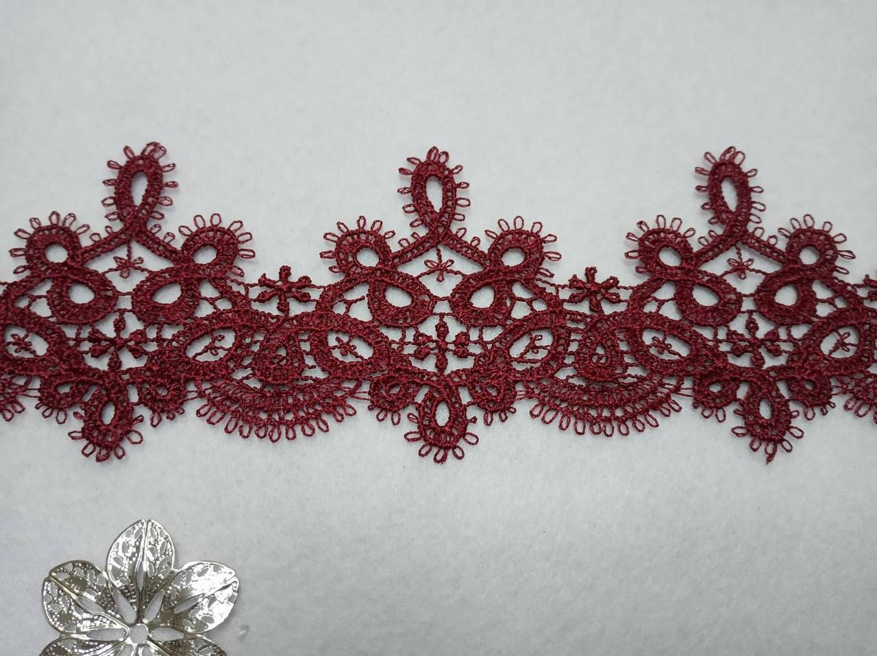 

Кружево Петельки 60мм бордовый