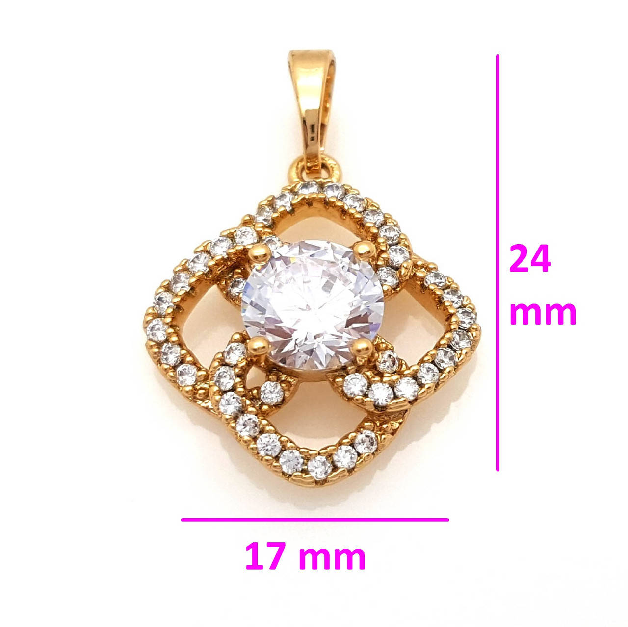 

Кулон Цветок, с россыпью циркония, позолота Xuping, 18К