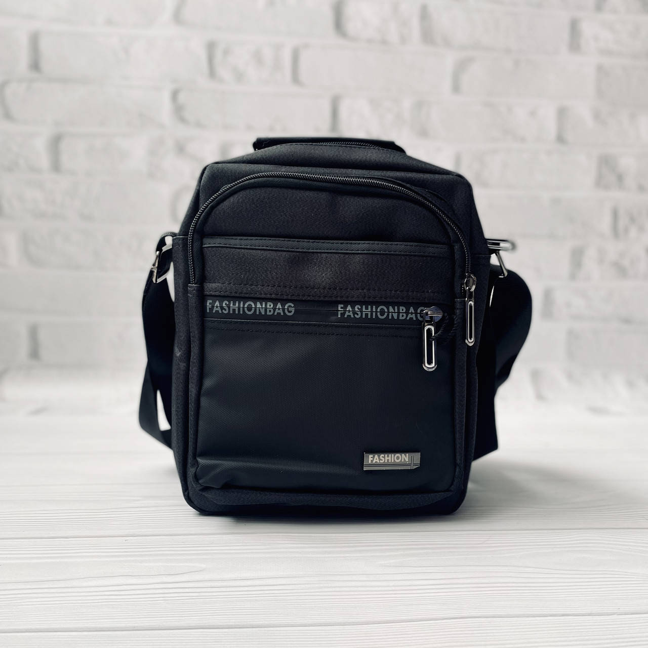

Мужская сумка через плечо черная тканевая, мессенджер мужской, барсетка мужская на плечо, Черный