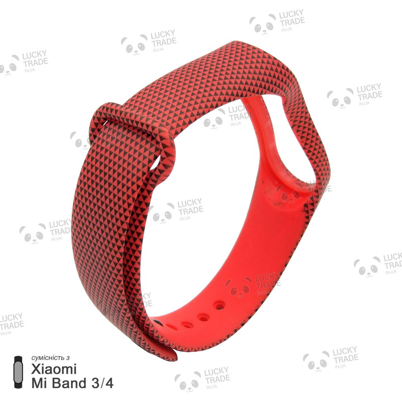 

Ремешок Xiaomi Mi Band 4 / 3 с рисунком силиконовый браслет miband Змеиная кожа - Красный [1027]