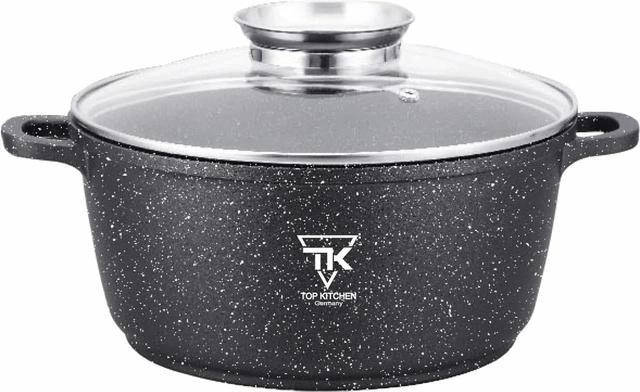 

Кастрюля казан с мраморным антипригарным покрытием 20см 2,5 л Top Kitchen TK00051 Черный