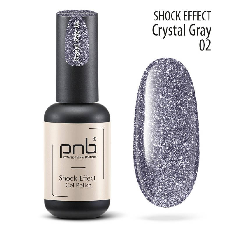 

Гель-лак для ногтей PNB Gel Shock Efect №02 Crystal Gray 8 мл (16328Gu)