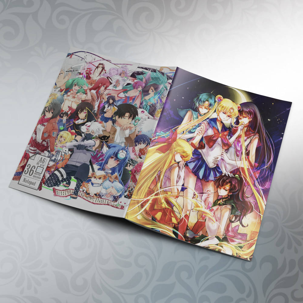 

Блокнот Аниме А6 на скобе Sailor Moon 36 листов 02