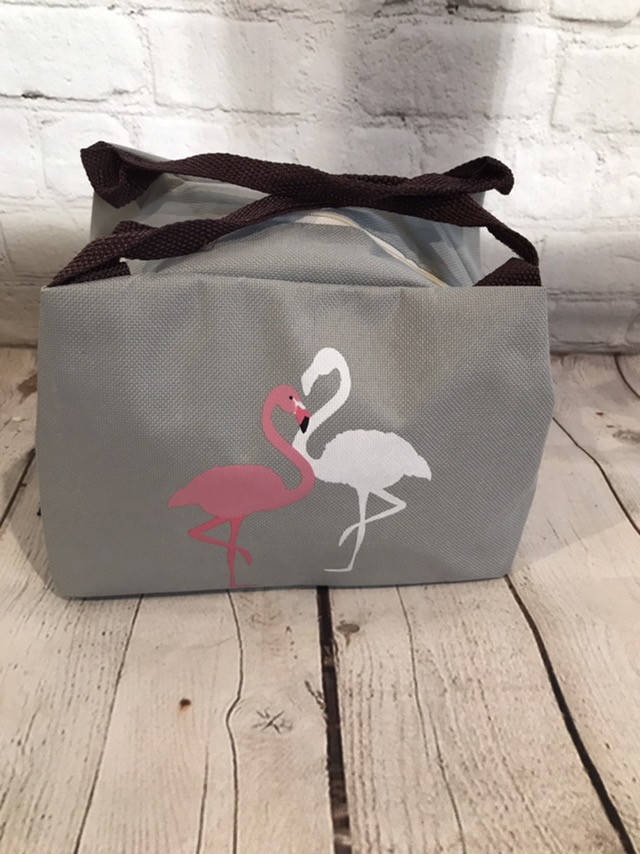 

Компактная термосумка для хранения ланча, обедов. Фламинго