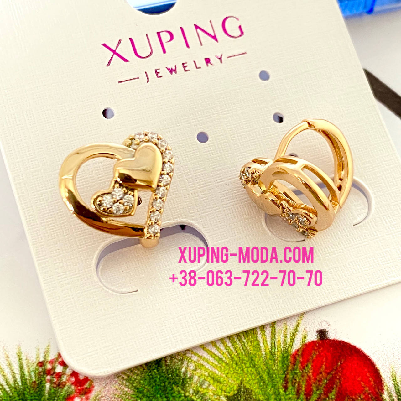 

Серьги Xuping 10мм цвет 18к