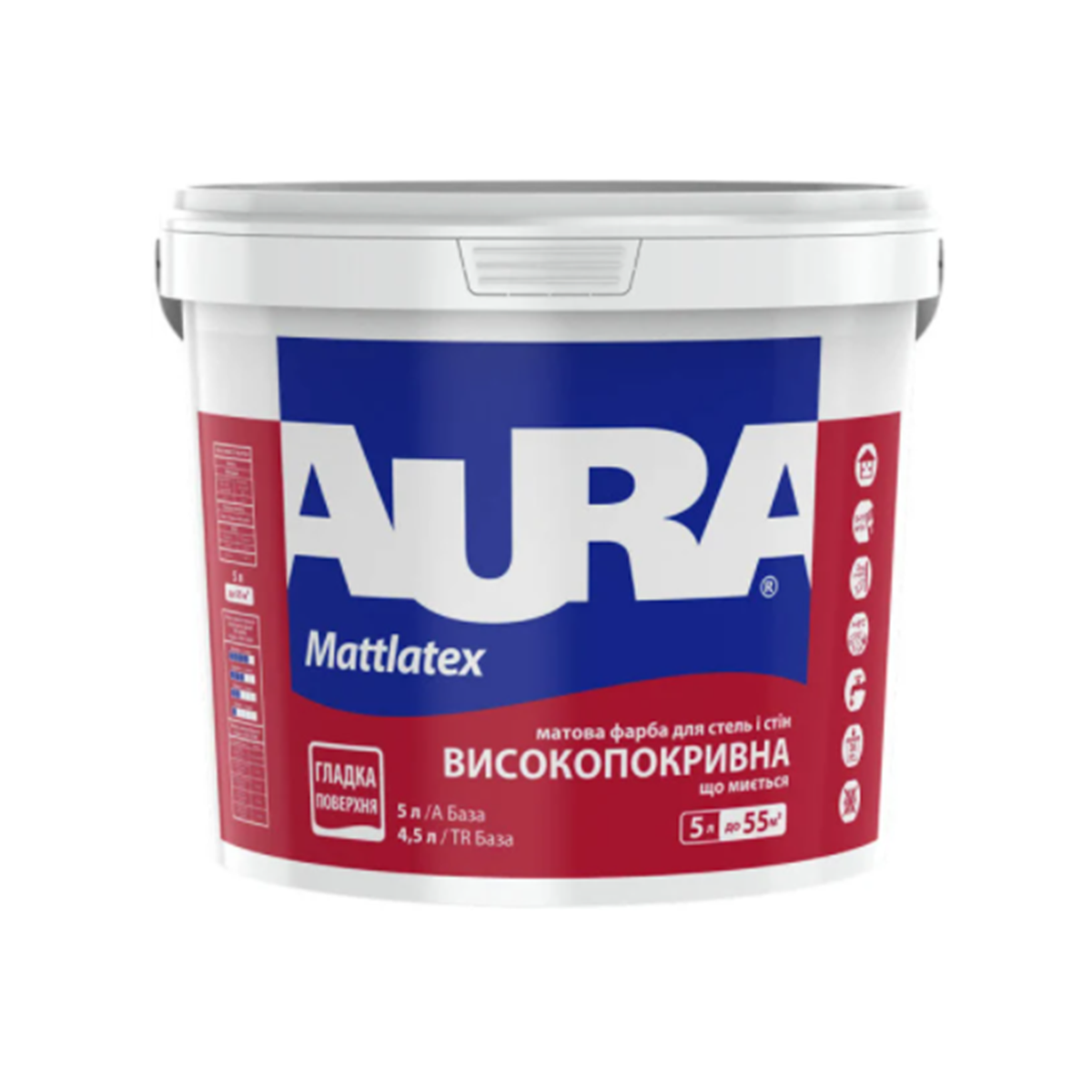 

Латексная краска Aura Mattlatex матовая 5л, Белый