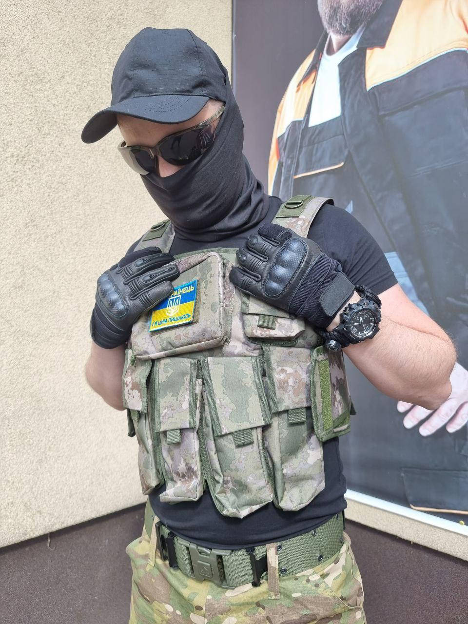 

Баф военный тактический армейский мужской бесшовный ВСУ черный