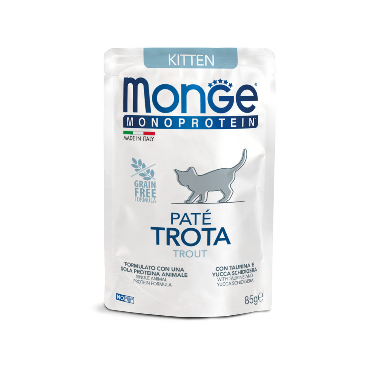 

Monge Cat Monoprotein Kitten Мясной паштет для котят с форелью 85 гр