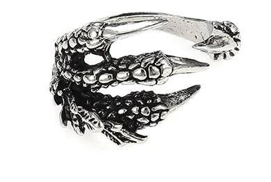 

Кольцо серебристое когти размер 18