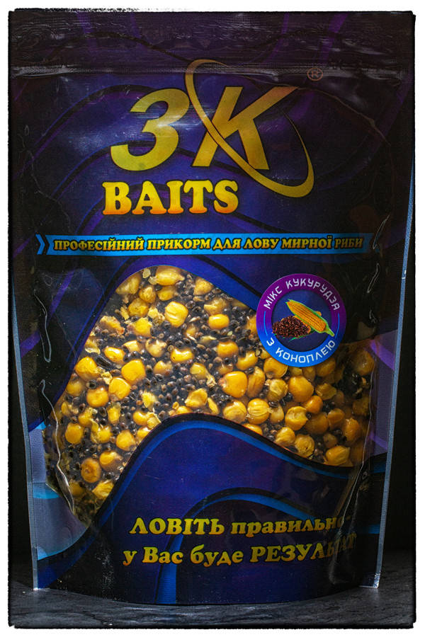 

Кукуруза для рыбалки 3K Baits с коноплей 800гр