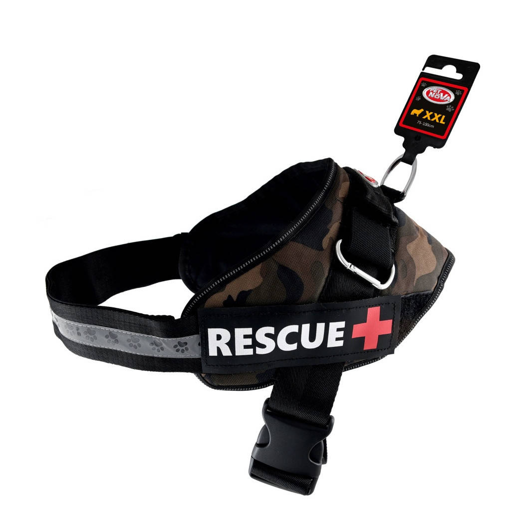 

Шлейка для собак усиленная Pet Nova Rescue+ XXL 75-100 см Камуфляж, Хаки