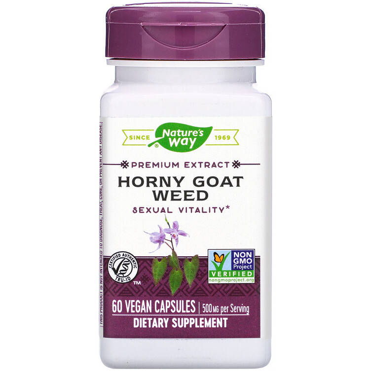 

Горянка Nature's Way "Horny Goat Weed" для сексуального здоровья, 500 мг (60 капсул)