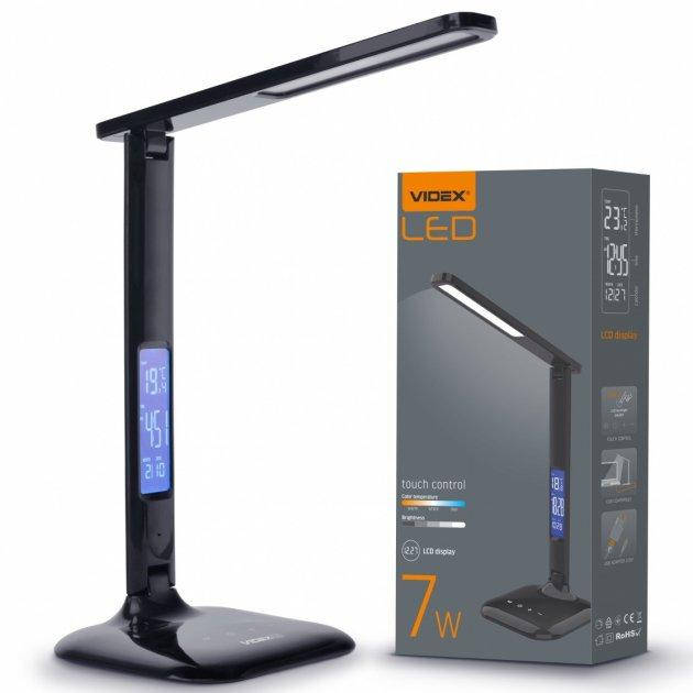 

Настольная светодиодная лампа Videx 7W 3000-5500K 220V (VL-TF05B), Черный