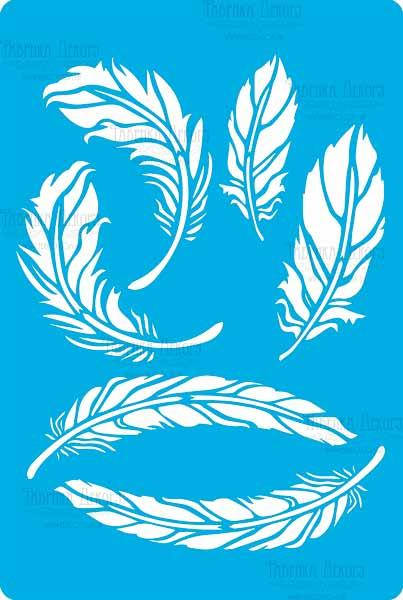 

Трафарет багаторазовий 15x20см Пір'я