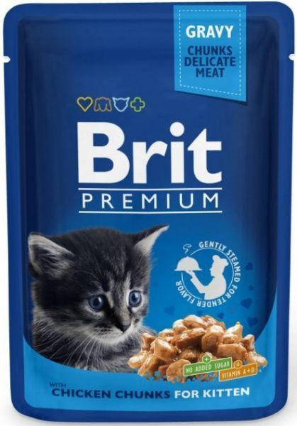 

Влажный корм Brit Premium Кусочки с курицей для котят - 100 г