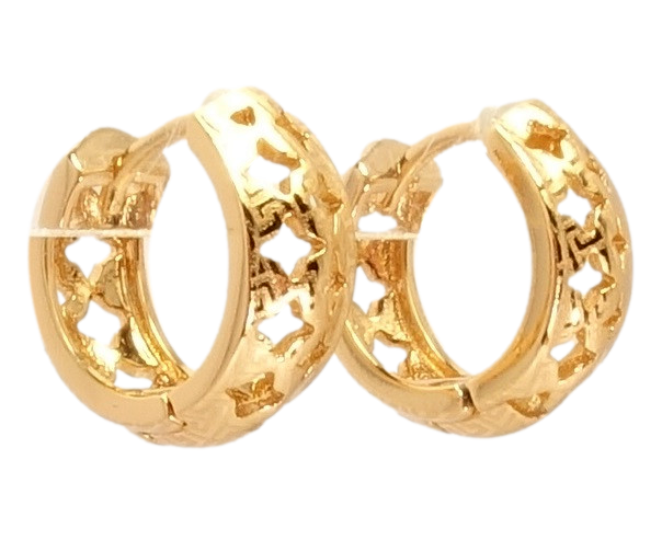 

Серьги Xuping Позолота 18K колечки "Орнамент ромбовые вырезы с напылением"