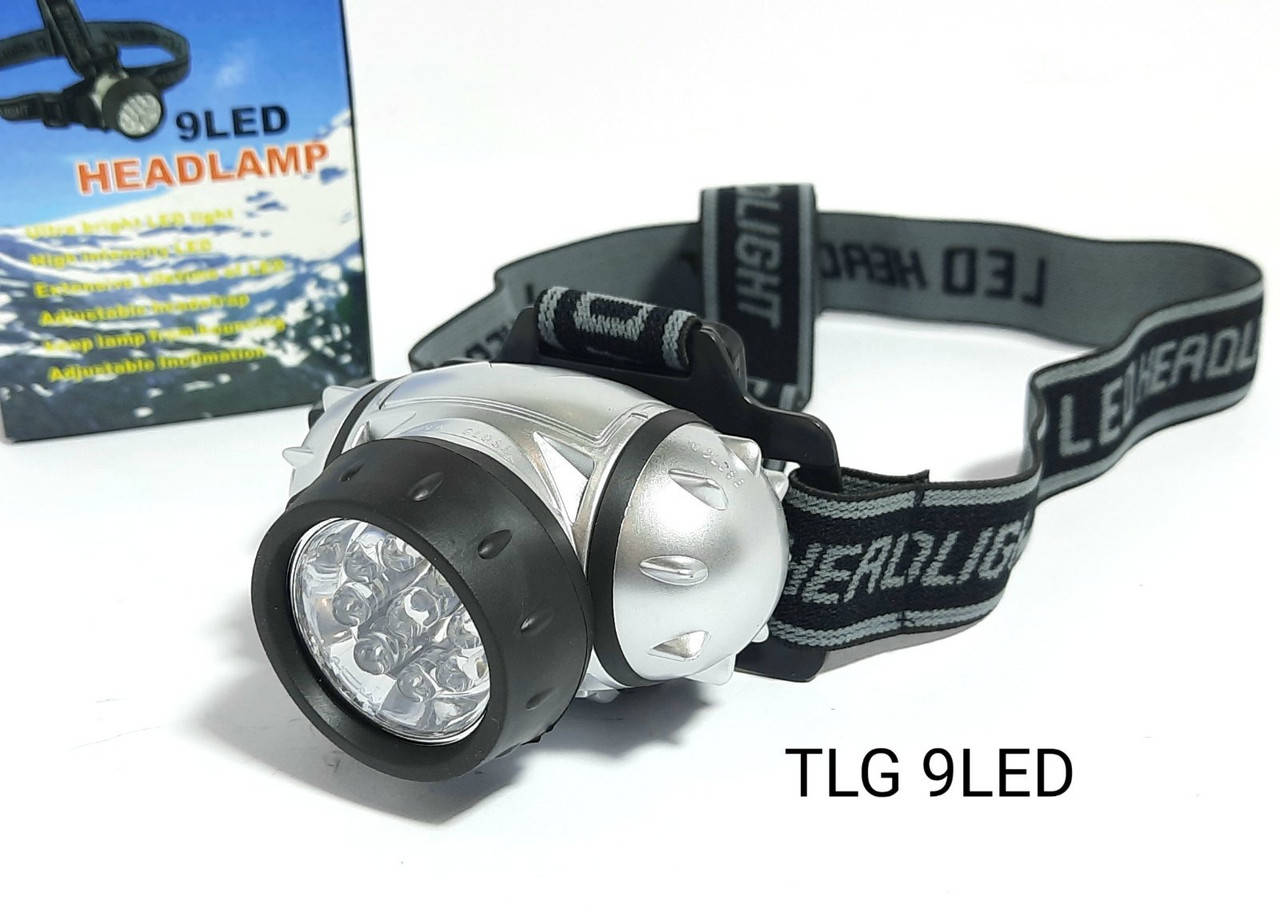 

Налобный фонарь со светодиодами TLG 9LED, Черный