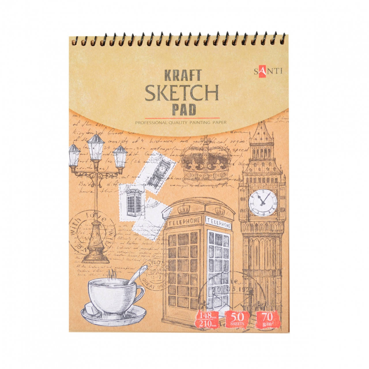 

Альбом с крафтовой бумагой SANTI, А5, 50 л., 70 г/м2