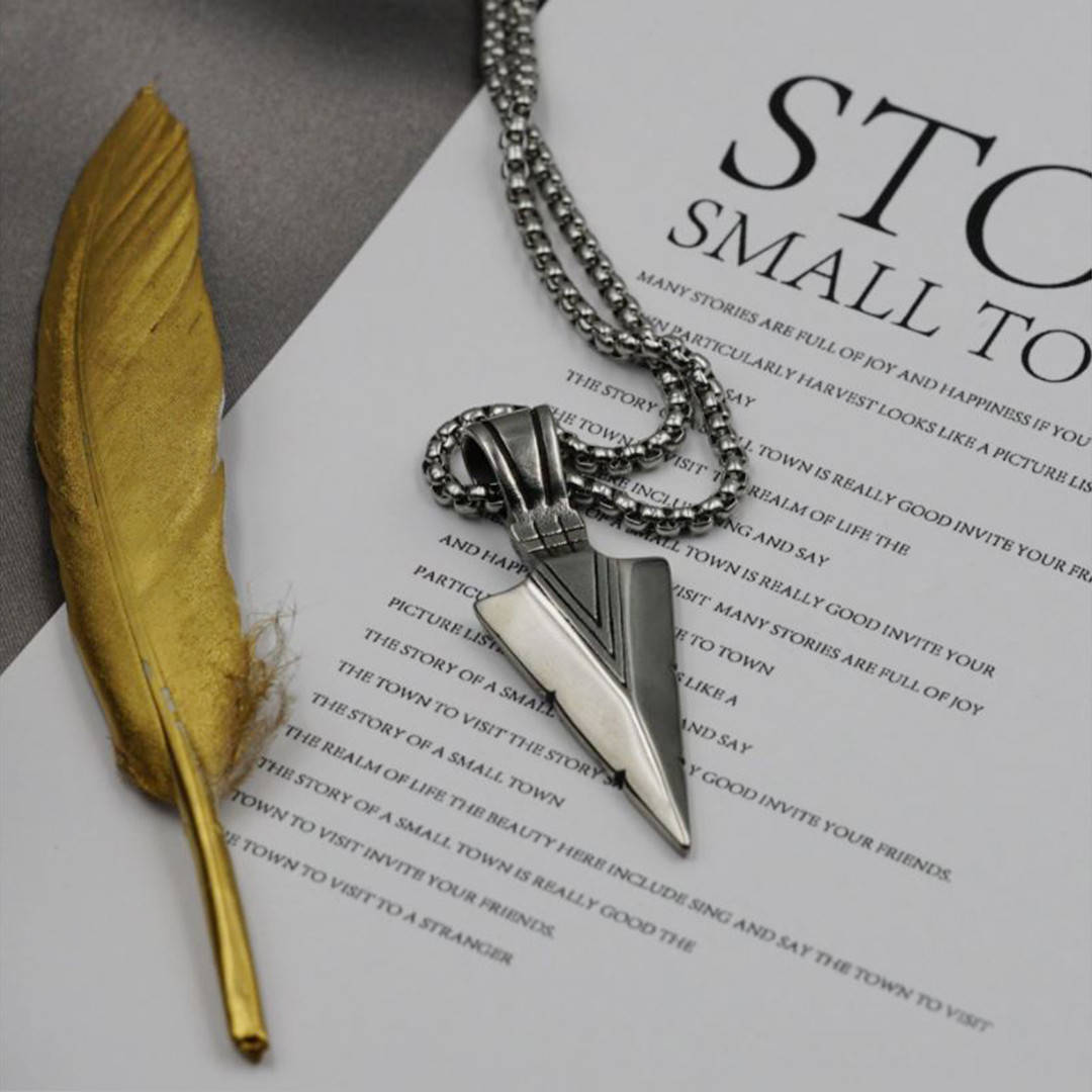 

Мужской Кулон "Белая Стрела" на Шею из Нержавеющей Стали