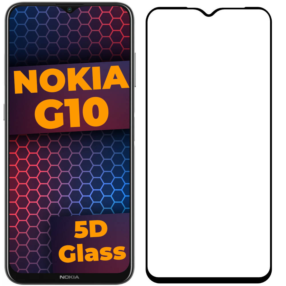 

5D стекло Nokia G10 (Защитное Full Glue) Black (Нокиа Г10), Черный