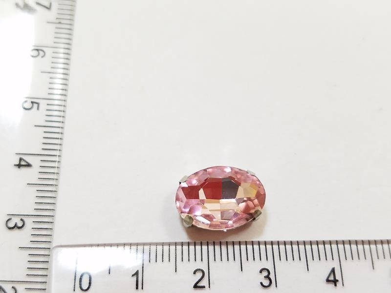 

Страз в цапах 10*14мм овал (стекло) розовый