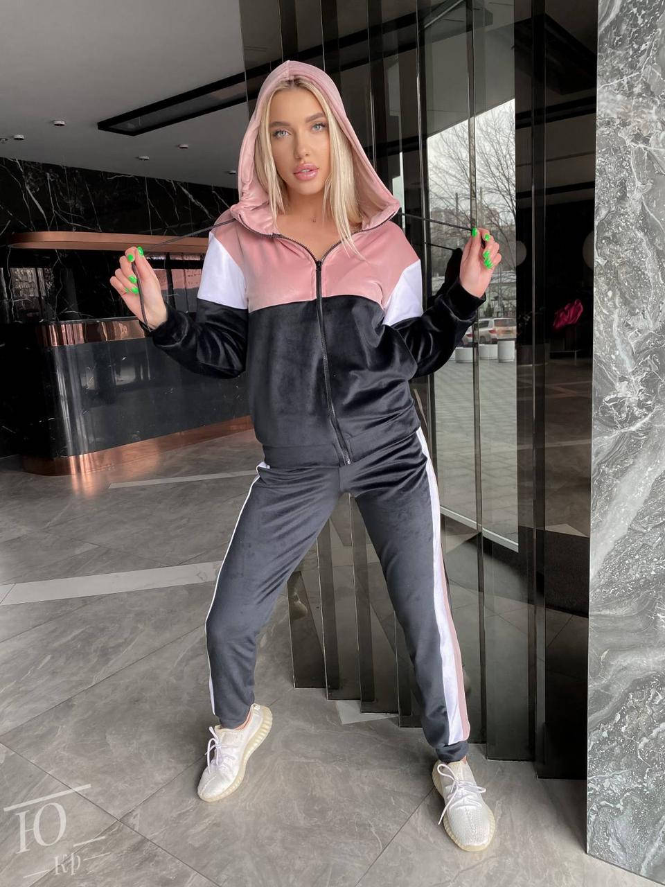 

Велюровый спортивный костюм с капюшоном, Женский велюровый спортивный костюм 42-44,46-48,50-52