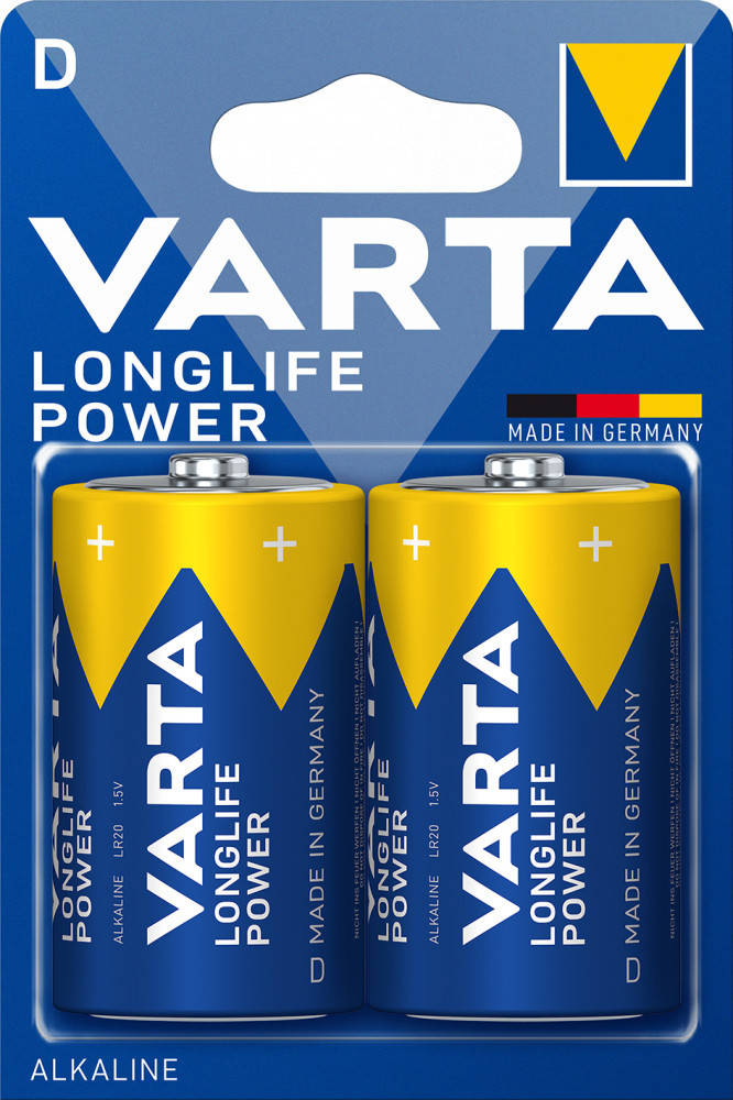 

Батарейка VARTA Longlife Power D/LR20 1.5V 2шт (4920 121412)