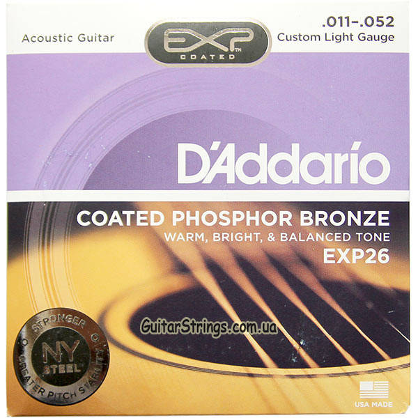 

Струны D'Addario EXP26 Coated Phosphor Bronze 11-52