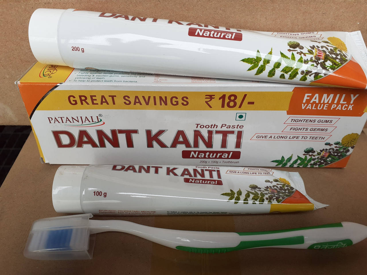 

Зубная паста DANT KANTI, 100г+200г+щетка, Дант Канти, комплексная зубная паста