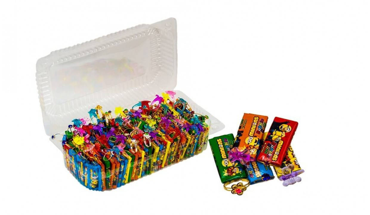 

Жевательные резинки с татту и колечком 150шт