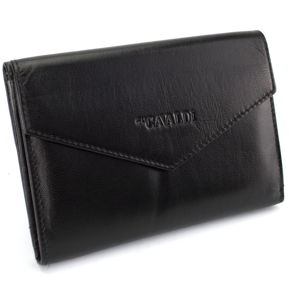 

Женский кожаный кошелек черный Cavaldi RD-20 GCL black