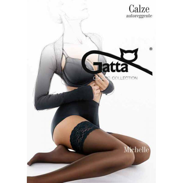 

Чулки женские GATTA MICHELLE 01, 20 ден, с силиконовой лентой, размеры 1/2, 3/4,, Польша, Черный