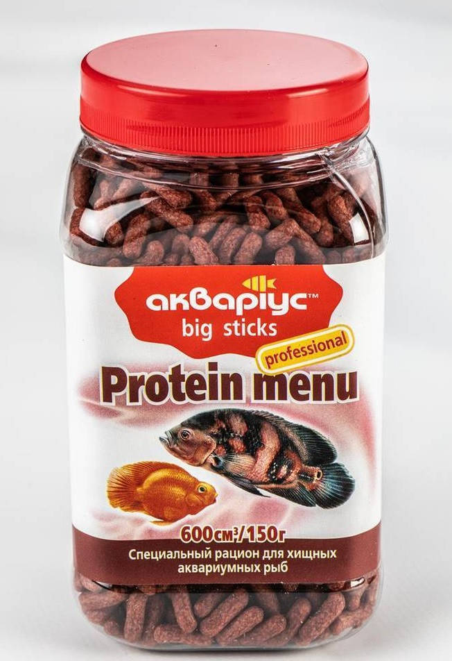 

Корм для аквариумных рыб Аквариус, Protein Menu - Big Sticks 150 г.