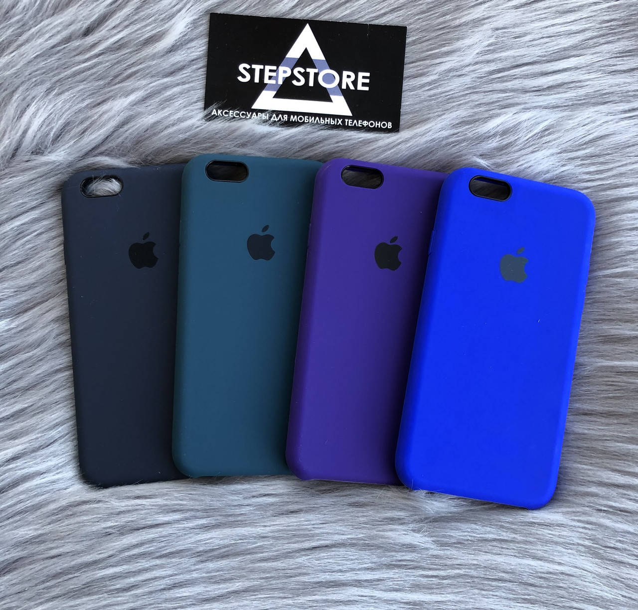 

Чехол Silicone case Iphone 6 6s оригинальный противоударный с микрофиброй, Темно-синий