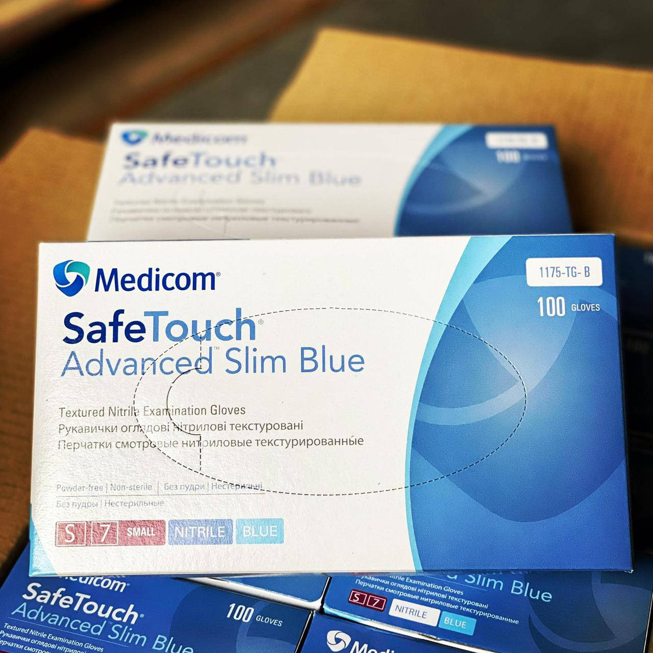 

Перчатки нитриловые Safe Touch Advanced Slim Blue ТМ Medicom (3,6г.) 50пар, Голубой