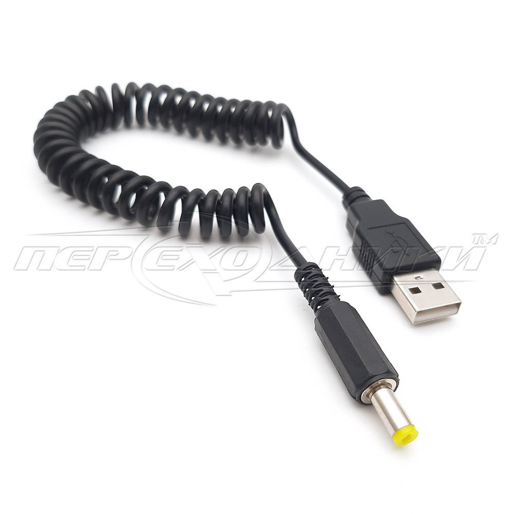 

Кабель питания USB to DC 4.8 x1.7 мм, витой 1.2м, Черный