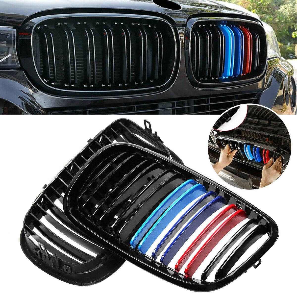 

Решетка радиатора BMW (БМВ) X5 E70 X6 E71 Глянец 2 ребра M-color, Черный