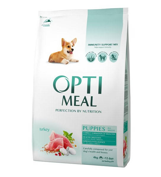 

Optimeal Puppies With Turkey 4 кг сухой корм для щенков всех пород с индейкой