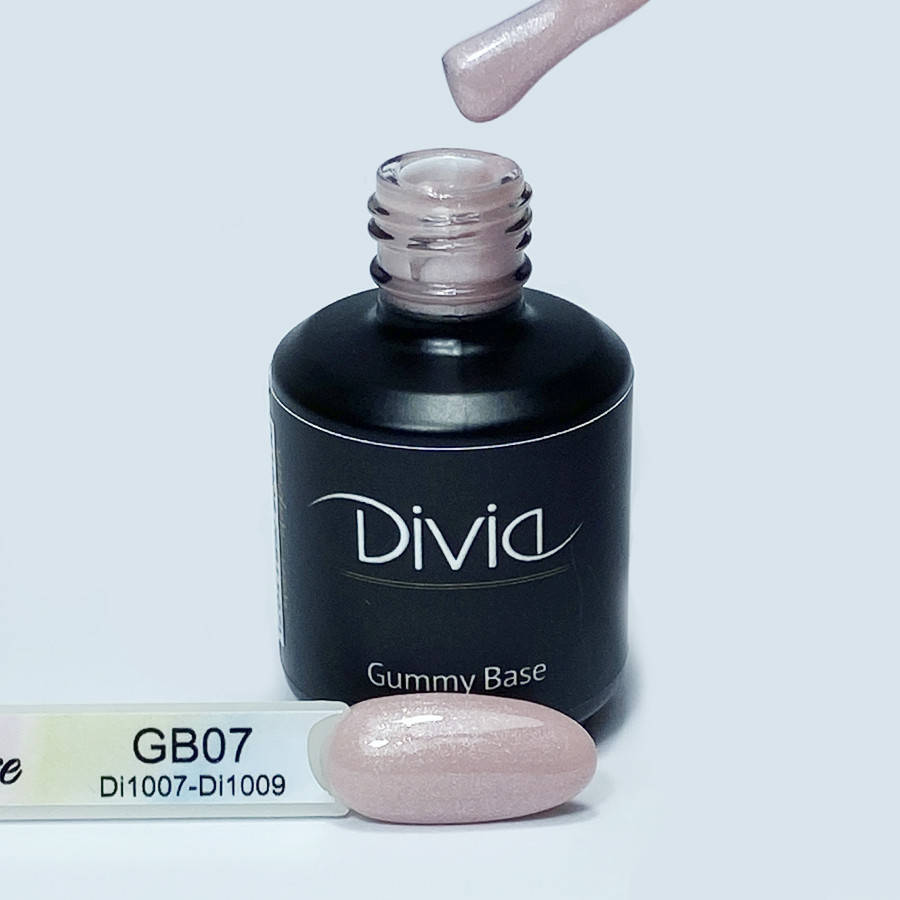 

Divia База камуфлирующая Gummy Base №GB1507 (Natural Shimmer Pink), 15 мл