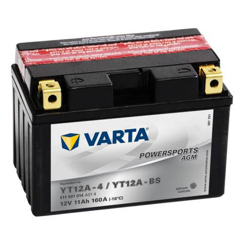 

YT12A-BS VARTA FUN Мото аккумулятор 11 А/ч, 160 А, (+/-), 150х88х105 мм