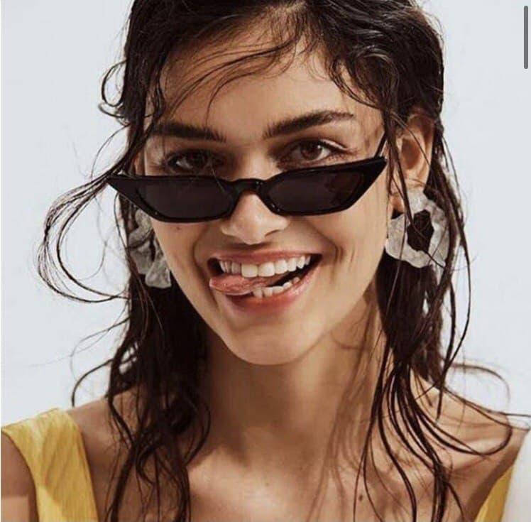 

Солнцезащитные очки кошачий глаз,узкие женские очки,очки женские черные,стильные женские очки 2022, Черный